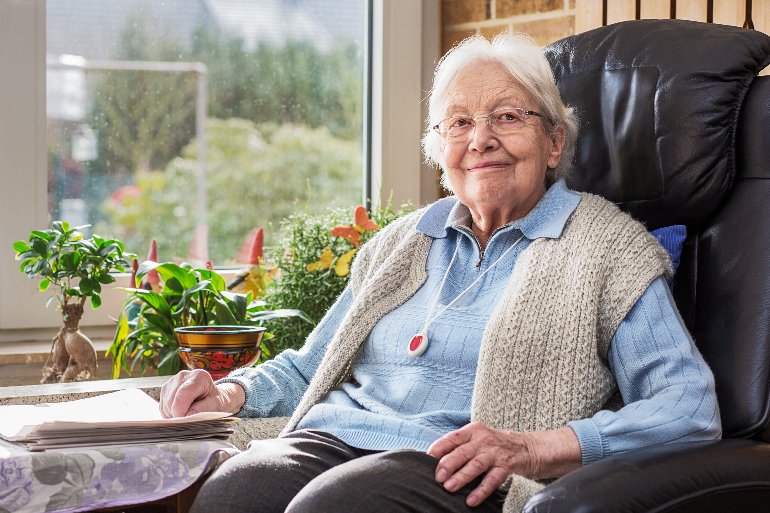 Older patient sitting by a window